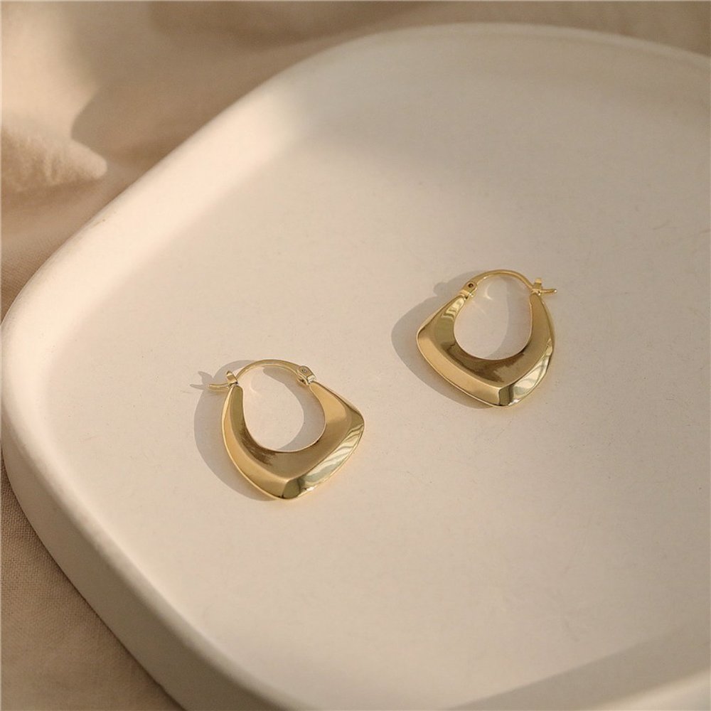 #NEW 925 Sterling Silver Geometric Hoop Earrings - Picture 8 of 15